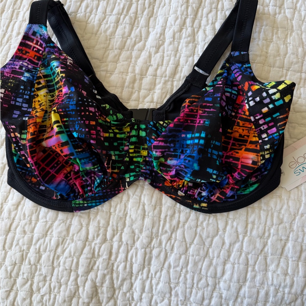NWT Elomi Swim 3 pc colorful bikinis with cup sized top, bottom and tankini - Picture 2 of 9